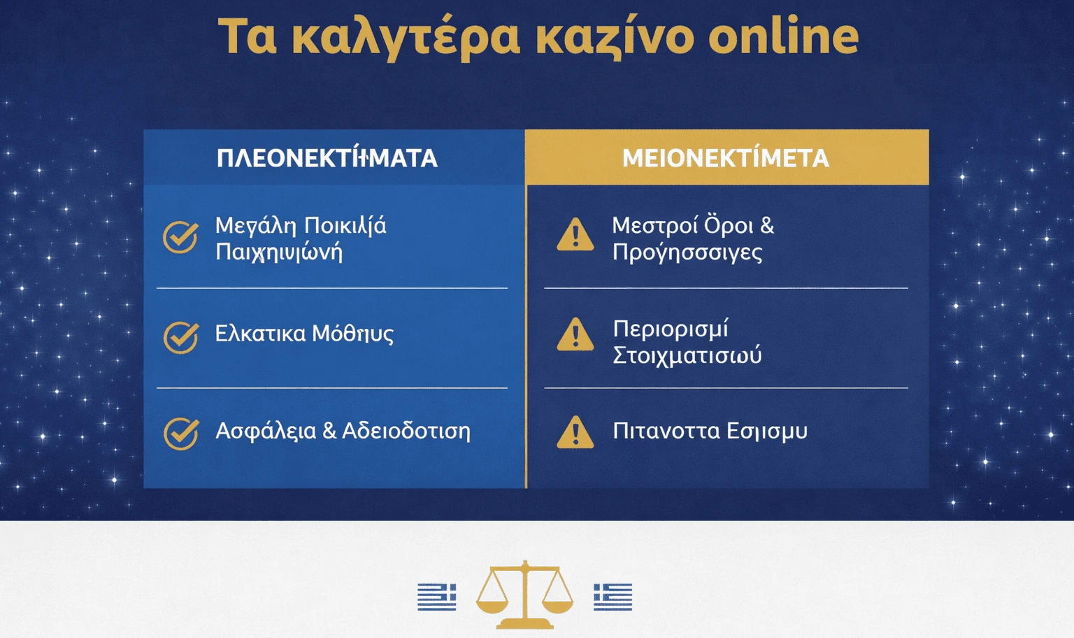 Πλεονεκτήματα και μειονεκτήματα τα καλυτερα καζινο