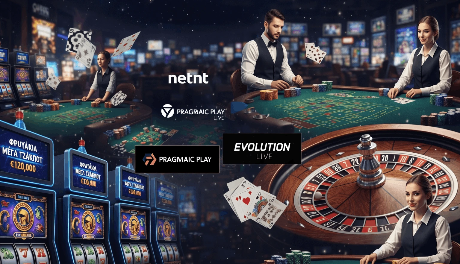 Ποικιλία παιχνιδιών σε ελληνικά online casino - Slots, Live Casino